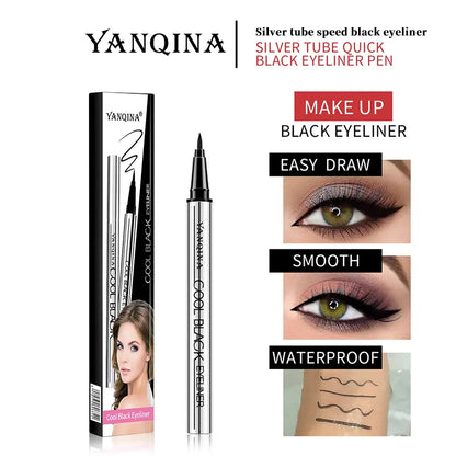 YANQINA Cool Black Eyeliner Pen – Waterproof, 24H Long-Lasting, Vegan & Cruelty-Free