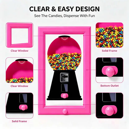 Pink Wall-Mount Candy Dispenser Photo Frame