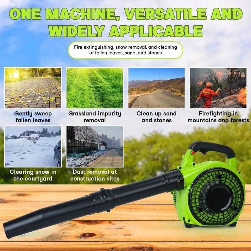 Explorinox 2-Stroke Handheld Leaf Blower, 26cc Gas Powered Blower for Lawn Care, Snow Blowing & Yard Cleaning