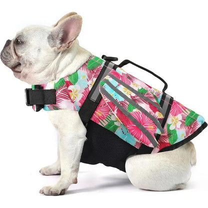 Cute Wings Dog Life Jacket – Adjustable Reflective Swim Vest with Chin Float & Handle