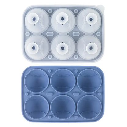 Baseball Ice Molds 6-Cavity Silicone Ball Ice Cube Molds for Whiskey, Cocktails,  Juices - Large ReusableBaseball Style,Grand Slam Ice,Home Run Chill,  A unique sports gift for men, dads, andbaseball fans,Baller Ice coffee,party，Gatherings & Father’s Day