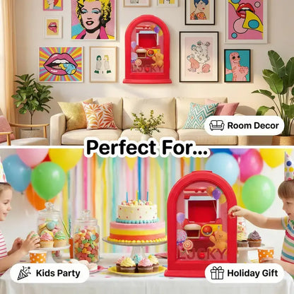 Press-to-Drop Candy Dispenser Picture Frame - Rectangle Wall-Mount Photo Decor, Casual Multi-Functional Accessory, Dispenser Included, Kids' Fun Gift, Party Surprise, Pet Treat Holder