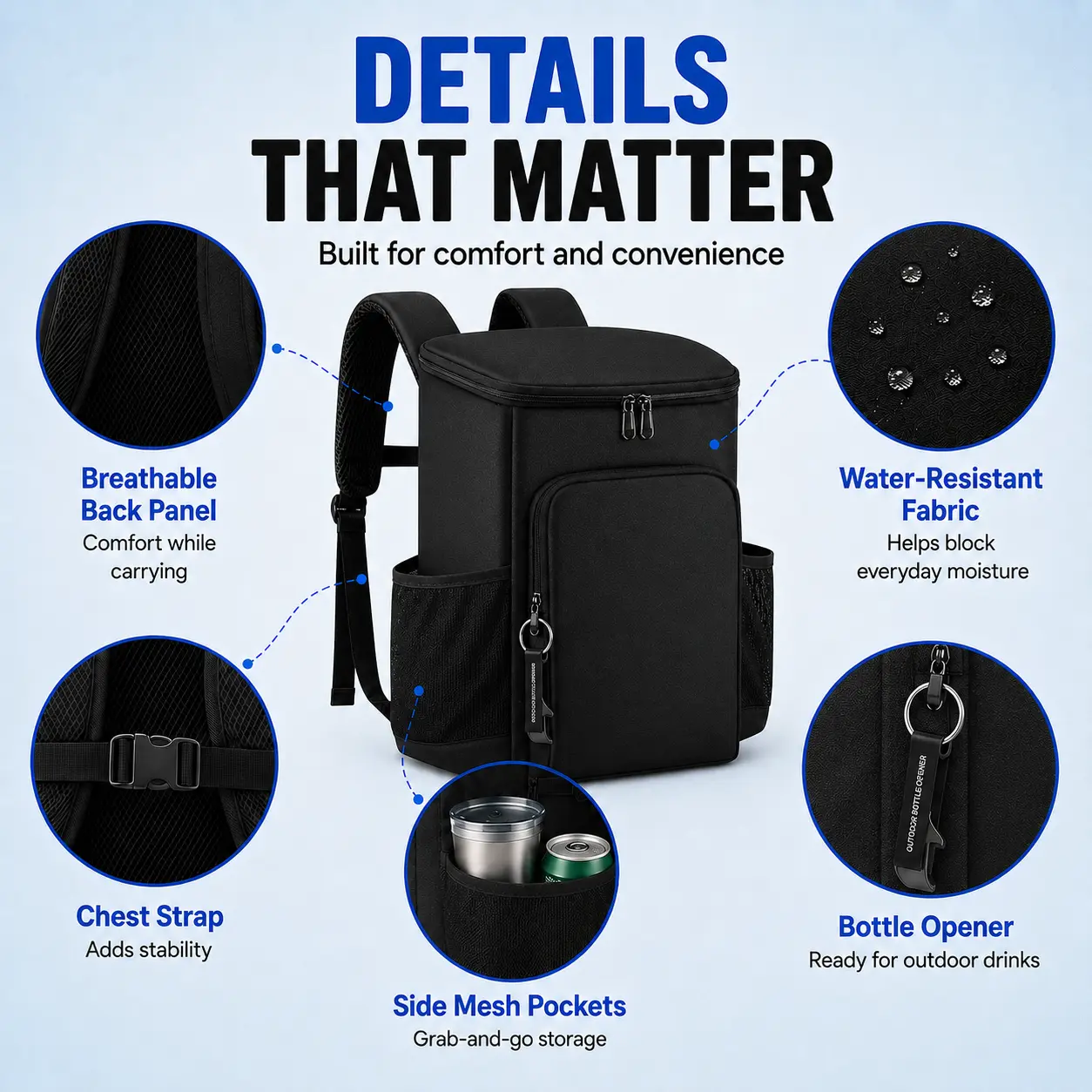 FROSTVA 30L Cooler Backpack - Leakproof Insulated Backpack Cooler with Waterproof TPU Liner for Camping, Beach, Picnic and Sports