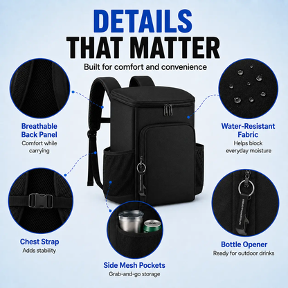 FROSTVA 30L Cooler Backpack - Leakproof Insulated Backpack Cooler with Waterproof TPU Liner for Camping, Beach, Picnic and Sports