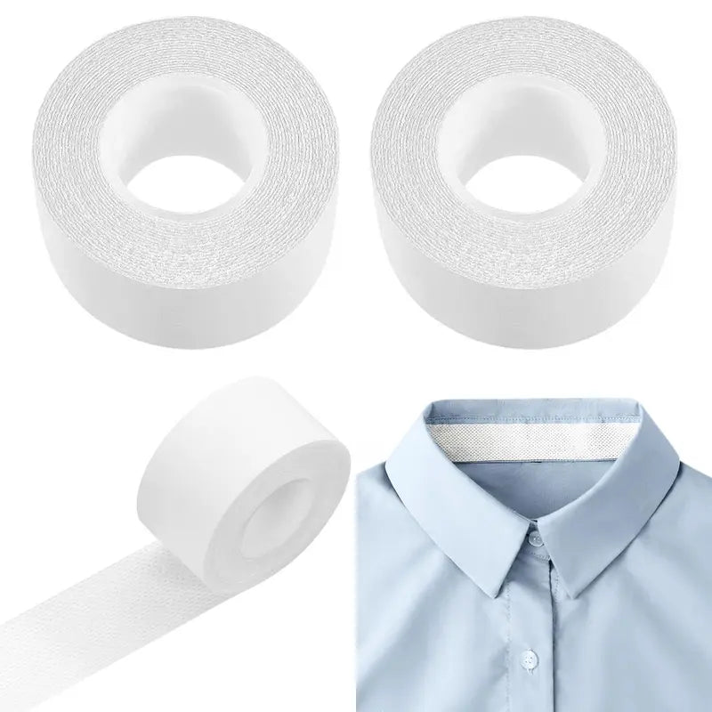 2 Rolls Sweat Pads Collar Protectors — Disposable Self-Adhesive Invisible Shirt Neck Liner Tape Against Sweat Stains for Men