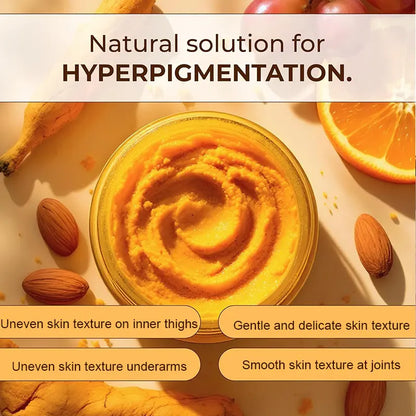 Amococo Turmeric Lemon Body Glow Scrub – Natural Solution for Hyperpigmentation | Exfoliating & Moisturizing | Fine Grain, Deep Clean, Turmeric