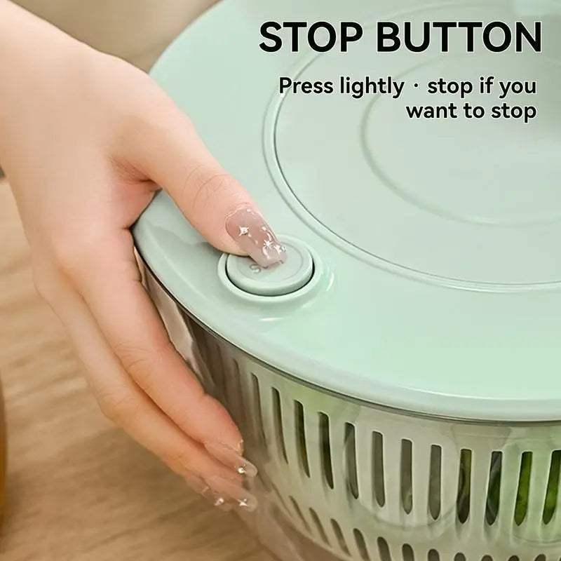 UFORU Large 3-in-1 Salad Spinner, Vegetable & Fruit Washing Bowl with Strainer, 5-Blade Slicer, 5.3 Qt