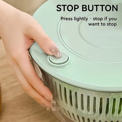 UFORU Large 3-in-1 Salad Spinner, Vegetable & Fruit Washing Bowl with Strainer, 5-Blade Slicer, 5.3 Qt