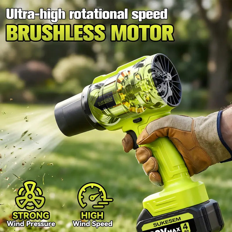 SUKESEM Handheld Wireless Blower - Lightweight Portable Car Cleaning Blower with Rechargeable Battery, High-Power Turbo Fan for Dust Removal & Drying