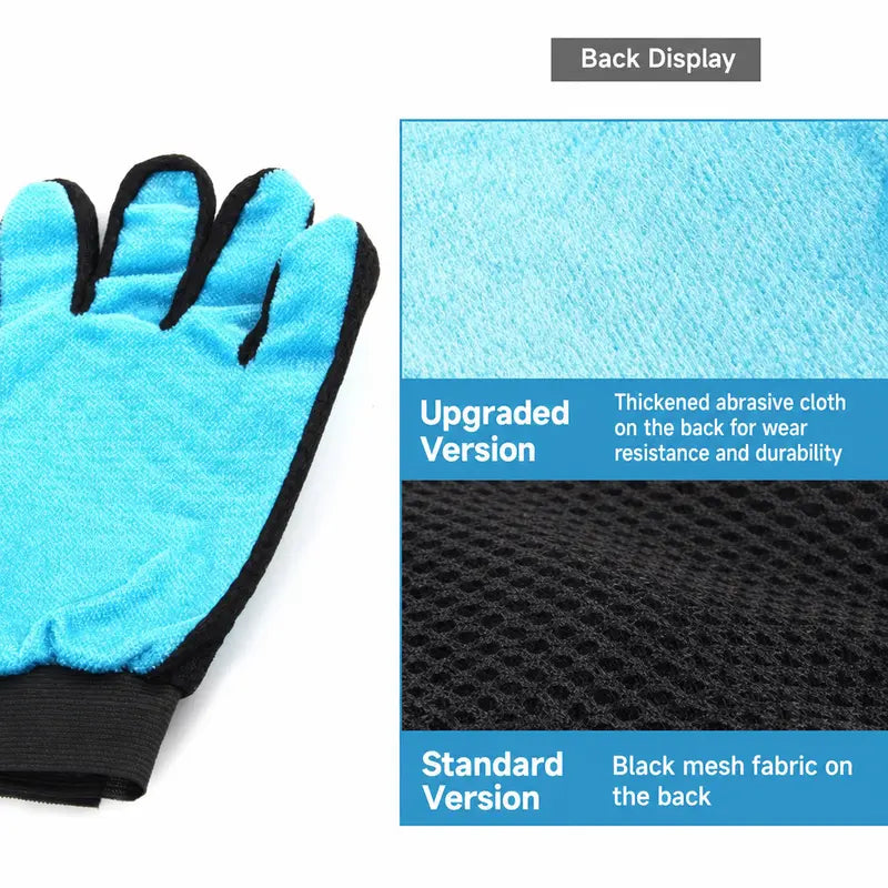 Pet Grooming Gloves – 255 Silicone Tips, 2-in-1 Deshedding & Massage Mitt for Dogs & Cats