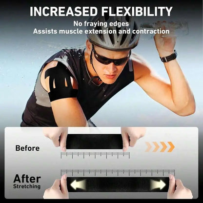 10-Pack Precut Kinesiology Tape for Adults - Waterproof & Breathable Elastic Acrylic for Muscle Support, Pain Relief, and Supportive Recovery, Male campingessentials