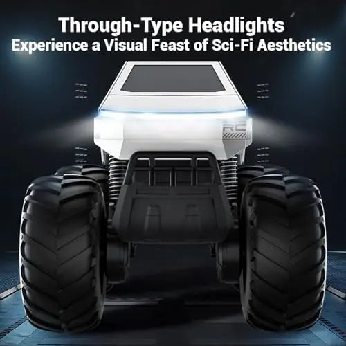 RC Cars 4WD Off-Road Truck - Metal Shell LED Headlights Monster RC Truck, All Terrain Hobby RC Car Toy for Kids & Adults