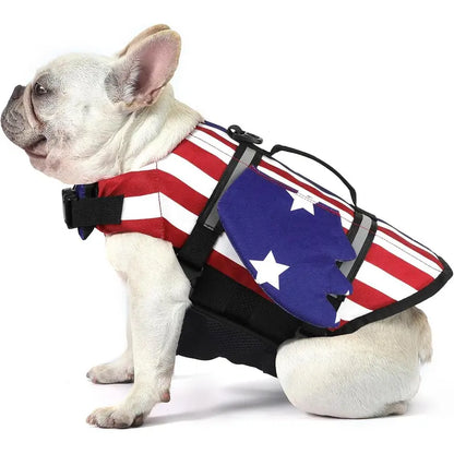 Cute Wings Dog Life Jacket – Adjustable Reflective Swim Vest with Chin Float & Handle