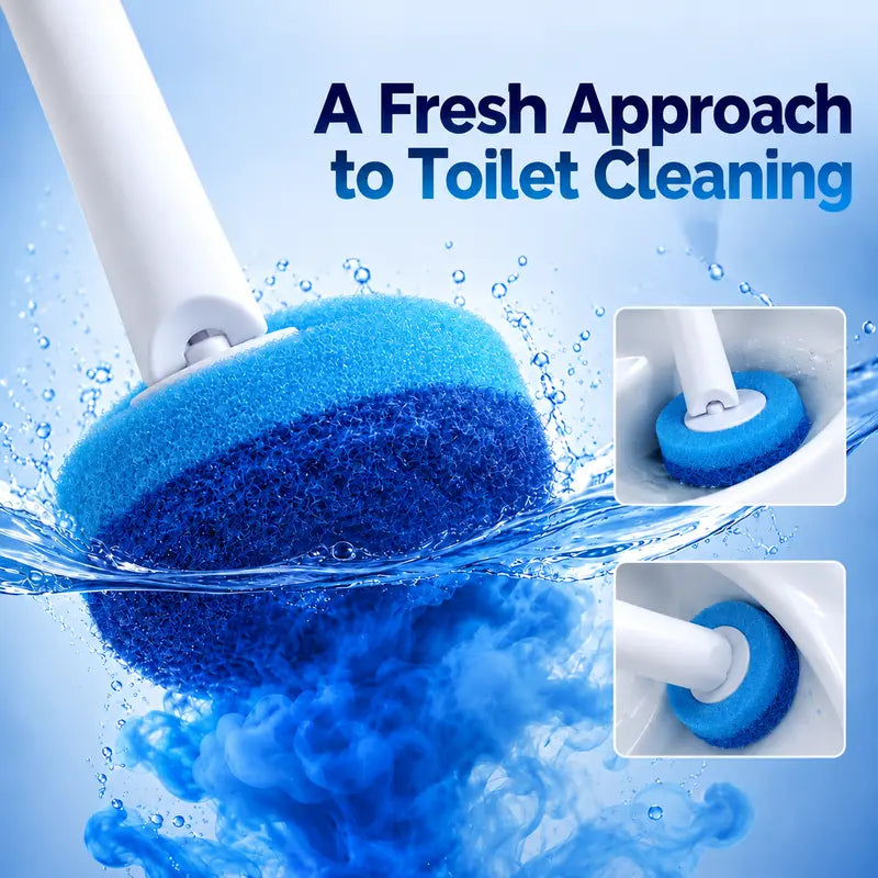 Snofrid Disposable Toilet Brush Set with 32 Cleaner Refills