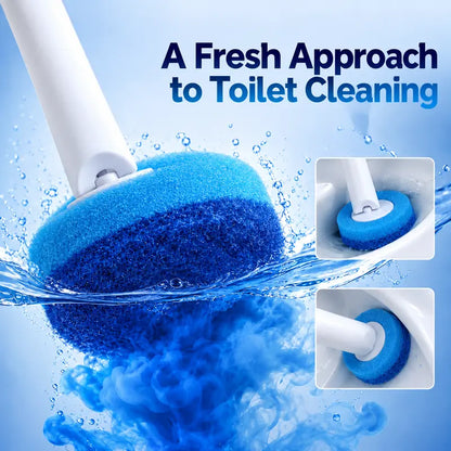 Snofrid Disposable Toilet Brush Set with 32 Cleaner Refills