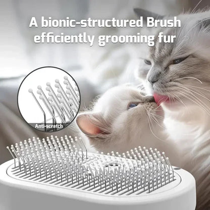 3-in-1 Steam Pet Grooming Brush – Self-Cleaning, Anti-Static Mist, Bionic Anti-Scratch Pins | Dogs & Cats (White)