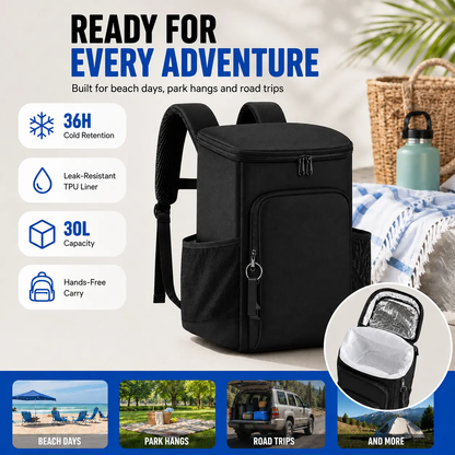 FROSTVA 30L Cooler Backpack - Leakproof Insulated Backpack Cooler with Waterproof TPU Liner for Camping, Beach, Picnic and Sports