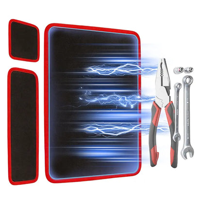 SEESE 3PC Flexible Magnetic Tool Mat & Tray Holder Set - PVC Non-Slip Magnetic Tool Tray for Garage, Workshop & Auto Repair