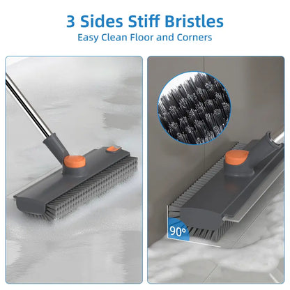 GLUMZRK 3-in-1 Floor Scrub Brush with Long Adjustable Handle
