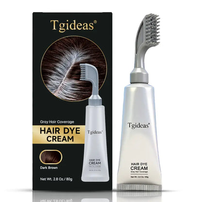 Tgideas Hair Dye Comb & Cream – Gentle Grey Coverage with Hyaluronic Acid