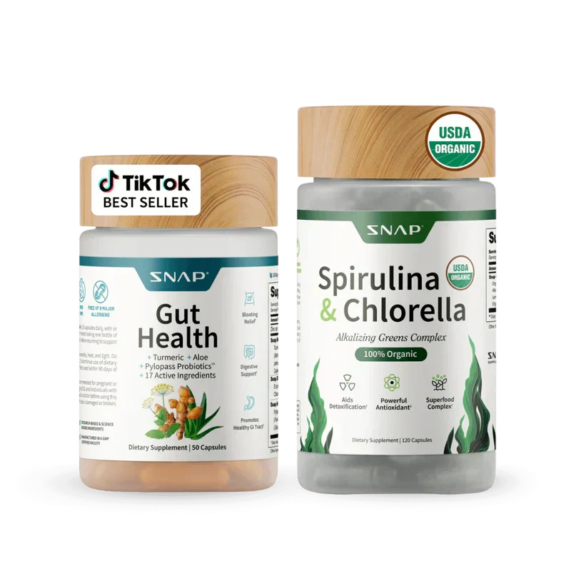 Gut Health Bundle，The 2-in-1 Gut Reset & Cellular Detox Duo: Spirulina & Chlorella Blend，Soothe &amp; Restore Gut Health