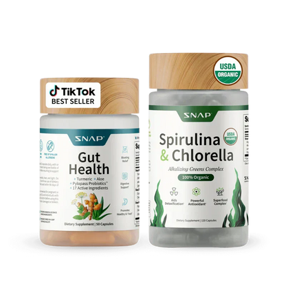 Gut Health Bundle，The 2-in-1 Gut Reset & Cellular Detox Duo: Spirulina & Chlorella Blend，Soothe &amp; Restore Gut Health