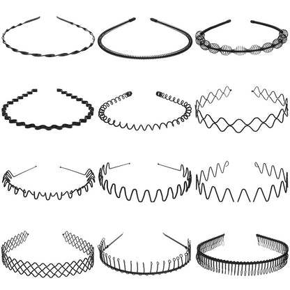 Wavy Metal Hair Band — Wash, Mask, Makeup. Hair Stays Out of the Way.