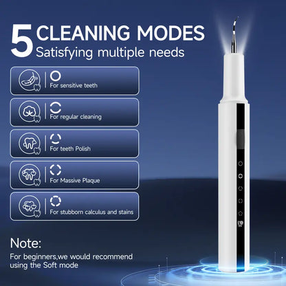 CURVY MOON Electric Oral Plaque Remover Teeth Cleaner Kit, 5 Modes