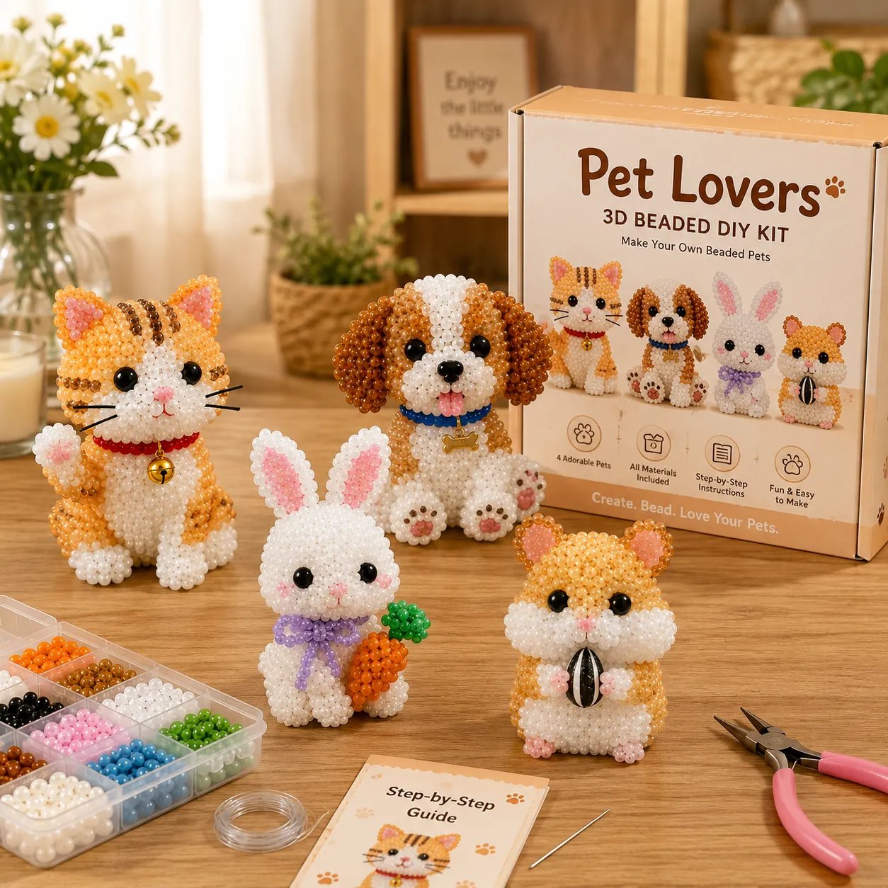 🧵✨ Tiny 3D Beaded Animal DIY Kit💖 A DIY Craft Kit So Cute You Won't Want To Stop Making Them
