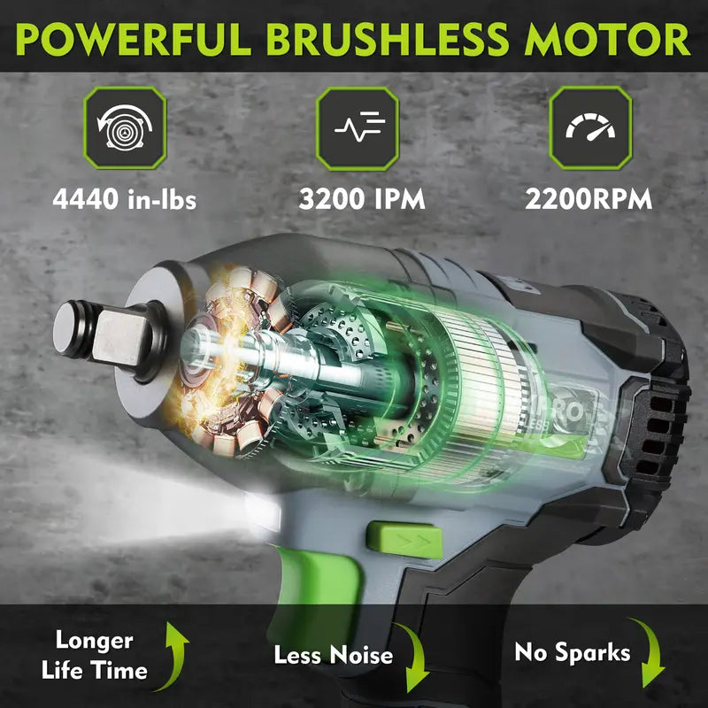 WORKPRO 20V Cordless Impact Wrench, 1/2" Drive, 320 Ft-Lbs Max Torque