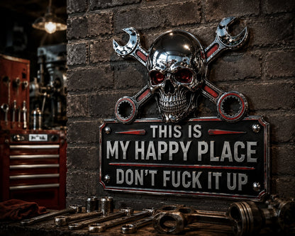 🔥Father’s Day 49% Off 💀"This Is My Happy Place" Garage Wall Sign