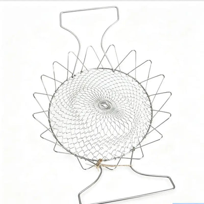 Stainless Steel Deep Fry Basket - Foldable Oil-Draining Strainer for French Fries & Chicken Nuggets
