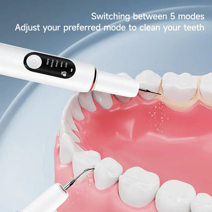 CURVY MOON Electric Oral Plaque Remover Teeth Cleaner Kit, 5 Modes