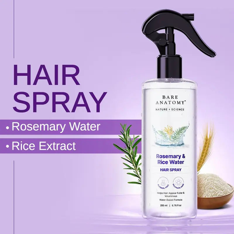 Nature x Science Rosemary Water and Rice Water Hair Mist, 100% Natural Extract, Soft & Smooth, Non-Greasy & Fast Absorbing