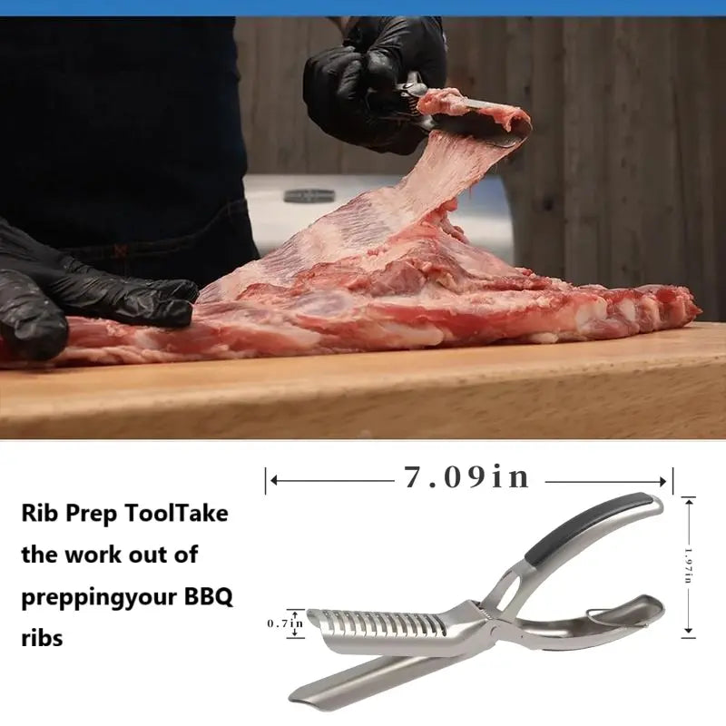 Stainless Steel BBQ Rib Membrane Remover Tool