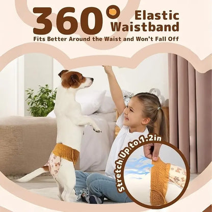 Dono Disposable Dog Diapers Female-60PCS/20PCS, Pull it Up Doggie Diapers for Female Dogs with 360° Stretchy Waist, Doggy Diapers for Dog in Heat Period, Super Absorbent Leak-Proof Puppy Diapers, Perfect for Summer Vibes and Pet Lovers