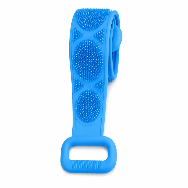 Silicone Bath Brush – Double-Sided Exfoliating Back Scrubber with Long Strap & Soft Bristles
