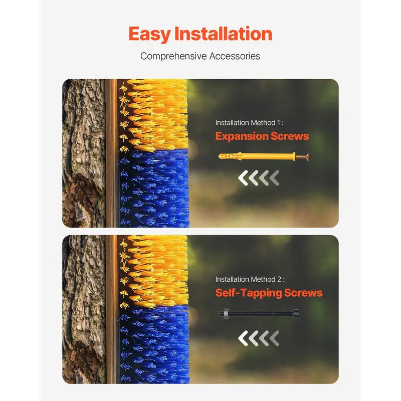 Livestock Scratching Brush with 2 Screws for Secure Mount, 17.1x7.5in Grooming Tool for Farmers - Back Itch Relief, Shedding Control, Cleaning, Avoids Property Damage (For Horses, Cattle)