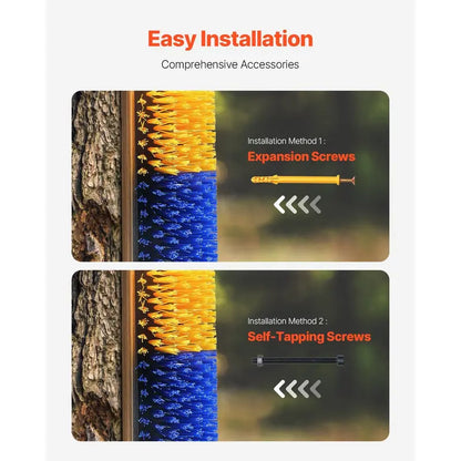 Livestock Scratching Brush with 2 Screws for Secure Mount, 17.1x7.5in Grooming Tool for Farmers - Back Itch Relief, Shedding Control, Cleaning, Avoids Property Damage (For Horses, Cattle)