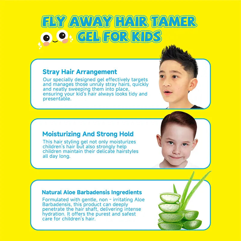 SEVICH Kids' Haircare Styling Gel - Portable Mild Plant-Based, Hypoallergenic, Strong Hold, Moisturizes, Easy Wash Out, Fruity Scent, Ideal for Slick Back Hairstyles & Taming Flyaways