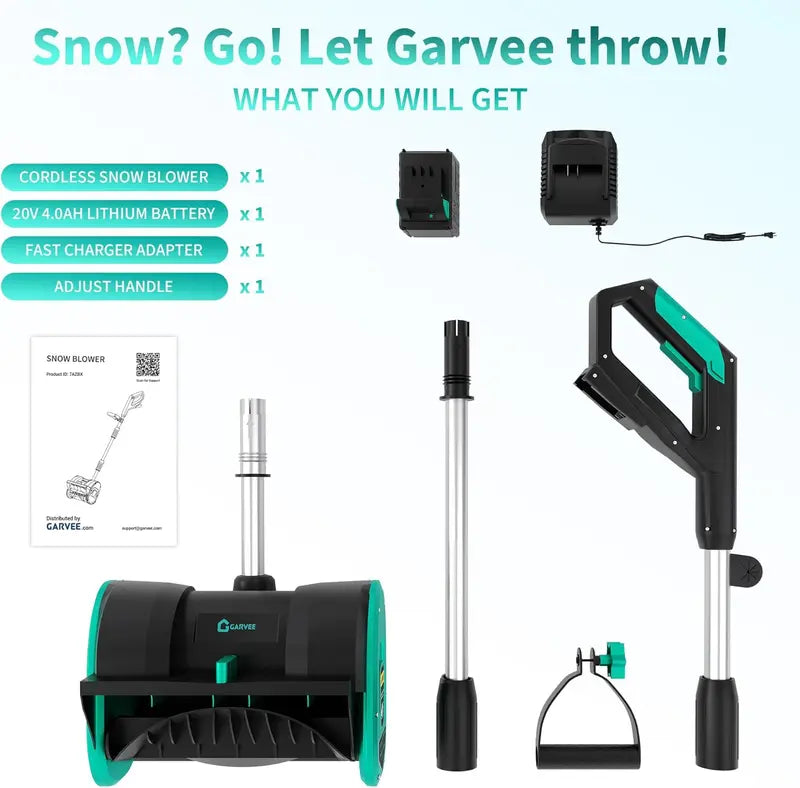 Cordless Electric Snow Shovel, 12-Inch Clearing Width