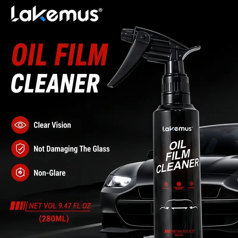 Lakemus Car Windshield Oil Film Remover - Streak-Free Auto Glass Cleaner