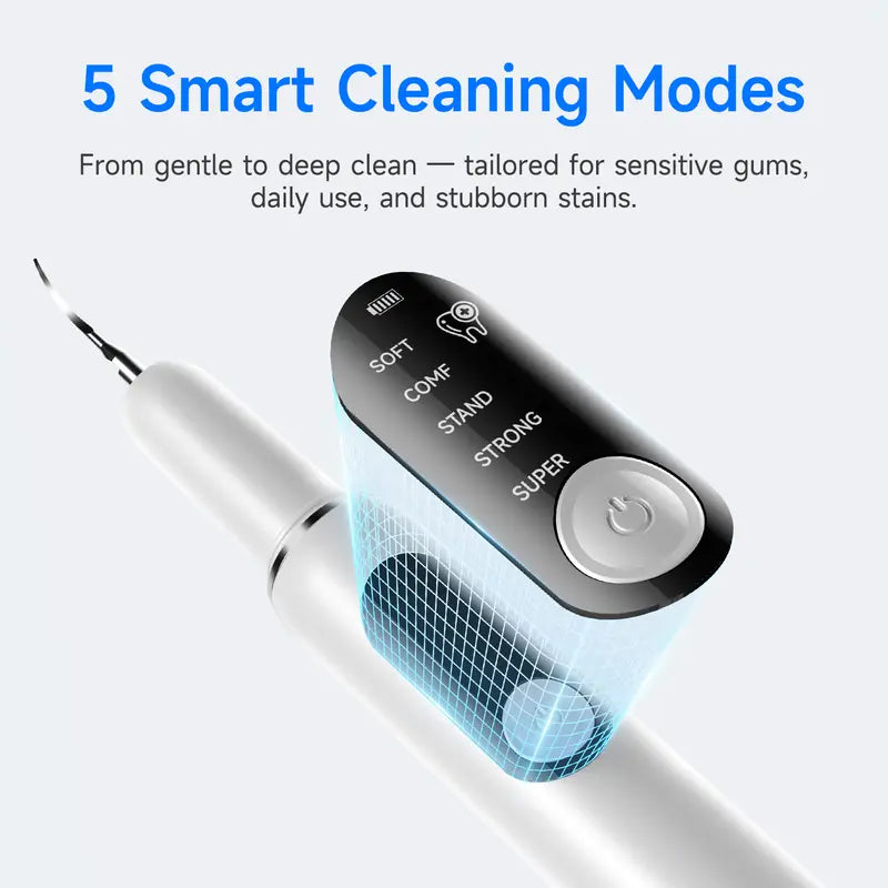 CURVY MOON Electric Oral Plaque Remover Teeth Cleaner Kit, 5 Modes
