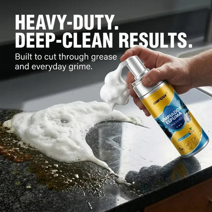QIFOR Multi-Purpose Foam Cleaner – Heavy-Duty Grease & Stain Remover, No-Scrub Foaming Action, Lemon Scent | Safe for Car, Kitchen, Marble, Bathroom, Aluminum