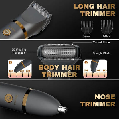Scttomon 3 in 1 Electric Body Hair Trimmer, Groin Groomer for Men Cordless, Waterproof Electric Shaver Nose Hair Trimmer, Ball Pubic Shaver for Male, Husband Gift for Birthday and Halloween & Christmas Comfort