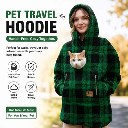 Hands-Free Pet Carrier Hoodie with Front Pouch for Small Cats & Dogs