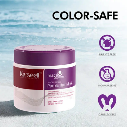 Karseell Maca Power Purple Hair Mask – Toning Conditioner for Blonde, Silver & Gray Hair 16.9 oz
