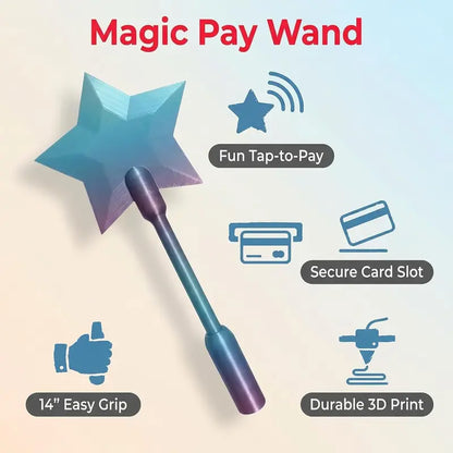 Magic Pay Wand — 3D Printed Tap-to-Pay Credit Card Holder Star Wand