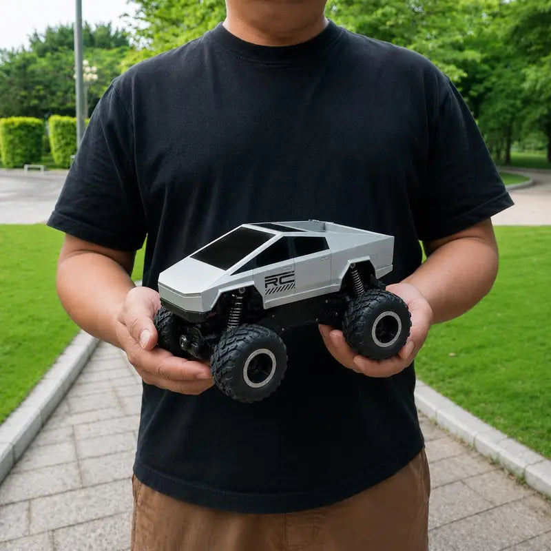 RC Cars 4WD Off-Road Truck - Metal Shell LED Headlights Monster RC Truck, All Terrain Hobby RC Car Toy for Kids & Adults