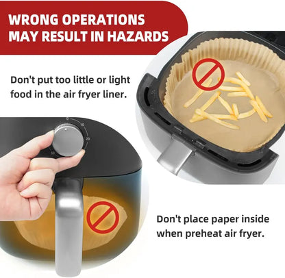 Air Fryer Parchment Paper Liners – Heavy-Duty Non-Stick, Oil-Resistant, Compostable, Fits 5–8 QT Round Baskets
